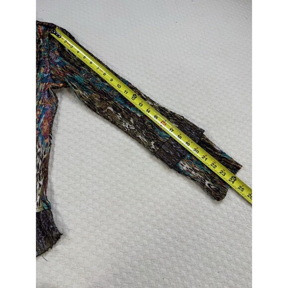 Alberto Makali Artsy Ruched Plisse Top Ruffle Asymmetric | Est. Size Large - Picture 11 of 14